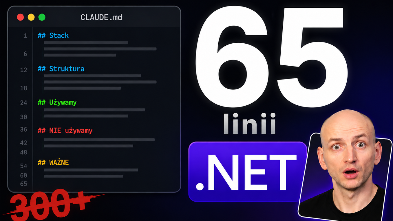 Jak napisać CLAUDE.md dla projektu .NET (szablon 65 linii)