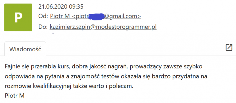 Zostań Programistą .NET opinia Piotra