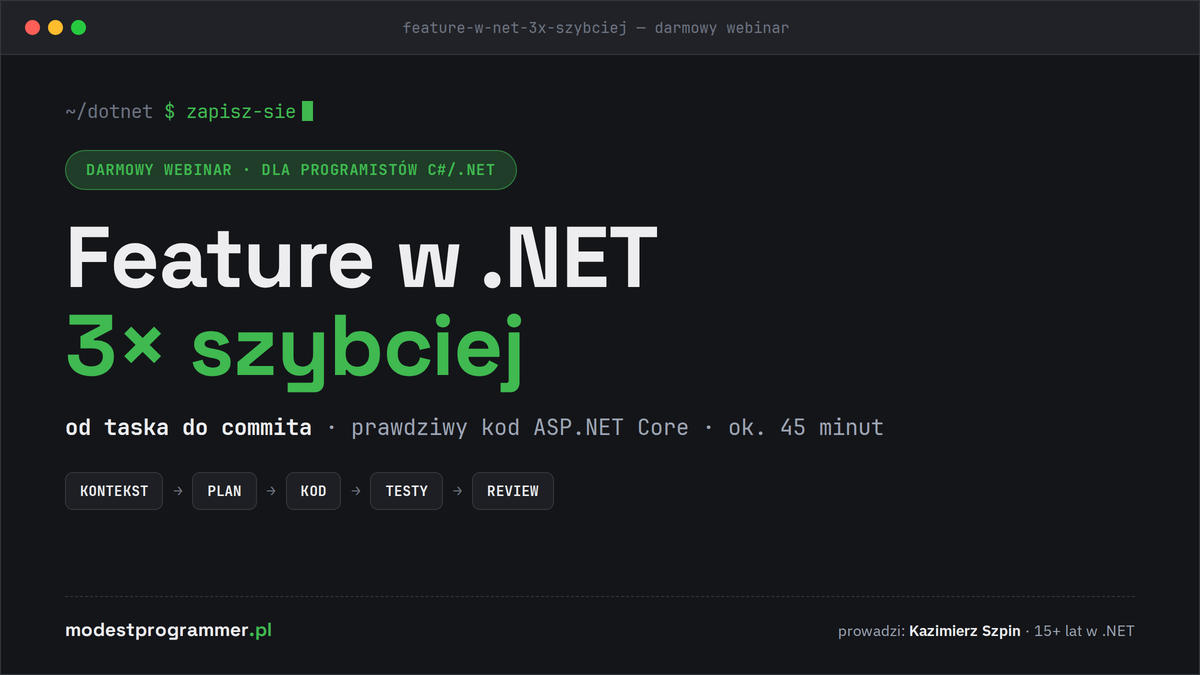Darmowy webinar: Feature w .NET 3× szybciej